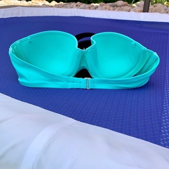 TEAL VICTORIA’S SECRET BANDEAU BIKINI TOP 34B - Picture 3 of 4